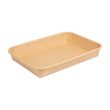 Bandeja Kraft+PE Natural para Sushi 185x129x24mm 12x50 un