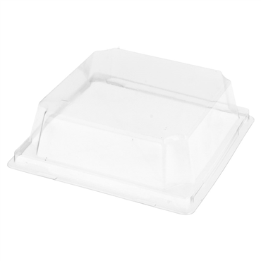Tampa em Plstico PET para Barqueta de Carto Kraft Laminado 0472220 - 110x110x37mm 20x50 un