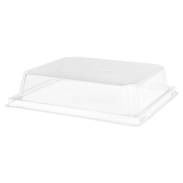 Tampa em Plstico PET para Barqueta de Carto Kraft Laminado 0472222 - 145x135x37mm 20x50 un