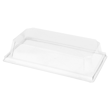 Tampa em Plstico PET para Barqueta de Carto Kraft Laminado 0472223 - 160x90x37mm 20x50 un