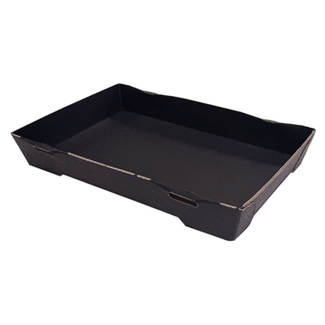 Bandeja Preta para Sushi 120x62x22mm 600 un