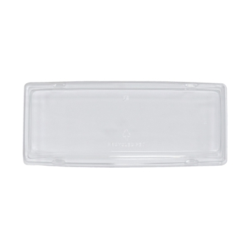 Tampa de Plstico RPET transparente Bandeja Preta de Sushi 219x91x31mm 12x50 un