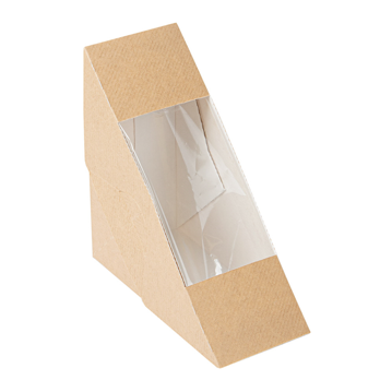 Caixa Nano-Micro com Janela Triangular para Sandes Simples 124x124x55mm 10x50 un