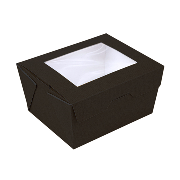 Embalagem Rectangular com Janela 780ml 112x90x64mm Nano Micro Preto 6x50 un