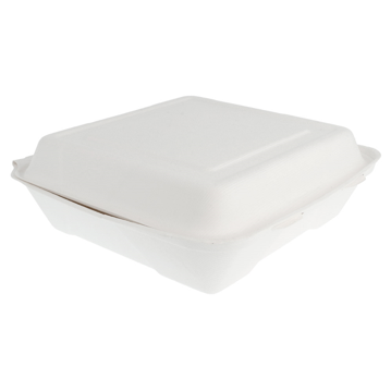 Contentor em Cana de Acar Branco 1 cavidade 225x225x75mm 4x50un