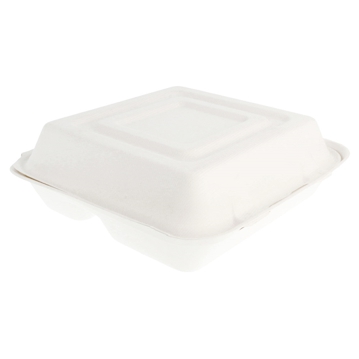 Contentor em Cana de Acar Branco 3 cavidades 250x250x75mm 5x50un