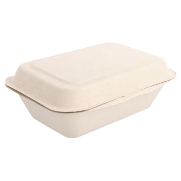 Contentor Rectangular em Cana de Acar Natural 136x182x64mm 600ml 20x50un
