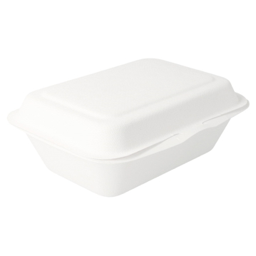 Contentor Rectangular em Cana de Acar Branco 136x182x64mm 600ml 20x50un