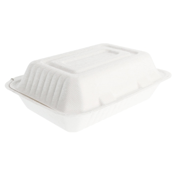 Contentor Rectangular em Cana de Acar Branco 165x225x64mm 1000ml 4x50un