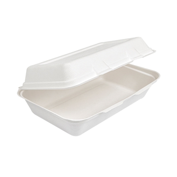 Contentor Rectangular BIONIC 1L em Cana de Acar Branco 160x240x75mm 400un