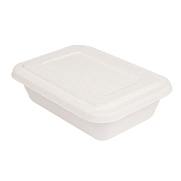 Bandeja BIONIC Rectangular em Cana de Acar 800ml + Tampa 193x135x450mm 400un