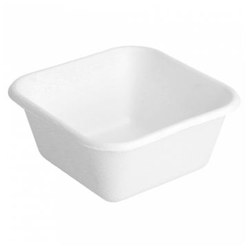 Bandeja Quadrada em Cana de Acar 95x95x43mm 20x50un