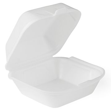 Embalagem para Hamburguer 125x135x70mm Branco 5x100 un