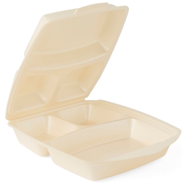 Embalagem Dinner 220x285x75mm 3 Compart. Champagne 4x50 un