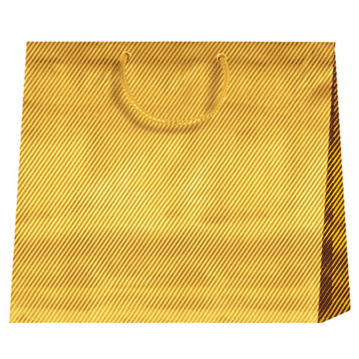 Saco Papel Boutique Dourado com Asa Cordo 380+100x292mm 10un