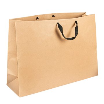 Saco Papel Kraft com Asa Cordo Preto 600+180x420mm 50un