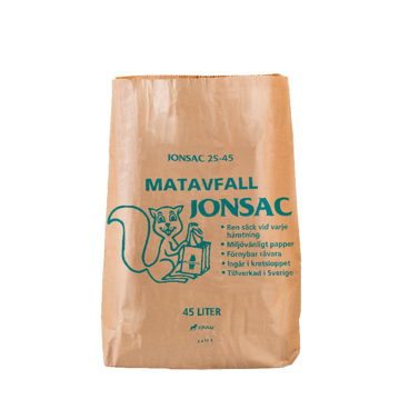Saco de papel Kraft Compostvel para Lixo 45L 550x160x670mm 50 un