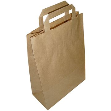 Saco Papel Castanho com Asa Plana 180x80x240mm 250un
