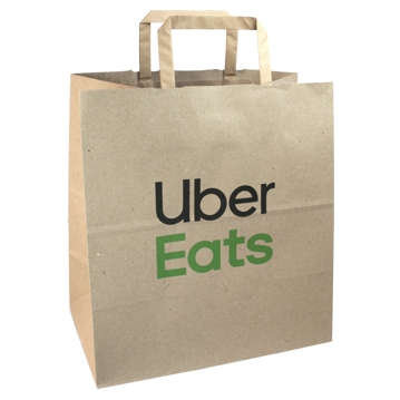 Sac en papier brun avec aile plate 270x160x290mm UberEats 250unit�