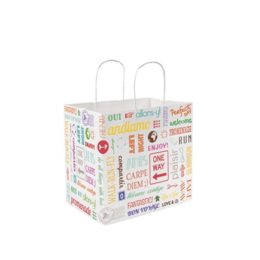 Saco Papel Branco Parole com Asa Retorcida 260+200x270mm 250un