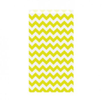 Saqueta Papel Celulose Branca Verjurada ZigZag Amarelo 190+80x350mm 250 un
