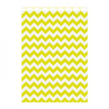 Saqueta Papel Celulose Branca Verjurada ZigZag Amarelo 260+90x380mm 250 un