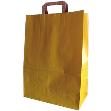 Saco Papel Amarelo com Asa Plana 450x150x490mm 200un