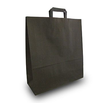 Saco Papel Preto com Asa Plana 180x80x240mm 600un