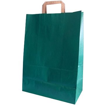 Saco Papel Verde com Asa Plana 180x80x240mm 600un