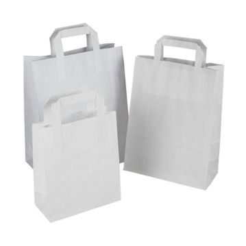 Saco Papel Branco com Asa Plana 320x170x450mm 250un