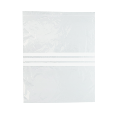 Saco Plstico Polietileno com Auto Fecho e 3 listas de escrita 330x400mm 500un