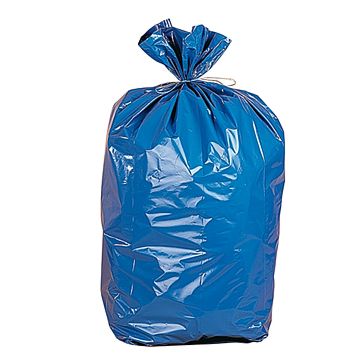 Saco Plstico PEBD em Rolo com Fecho Fcil para Lixo Azul 600x800mm - 50L - 10un