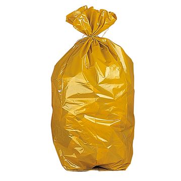 Saco Plstico PEBD em Rolo com Fecho Fcil para Lixo Amarelo 600x800mm - 50L - 10un