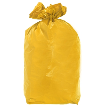 Saco Plstico PEBD em Rolo com Fecho Fcil para Lixo Amarelo 700x1100mm - 110L - 20un