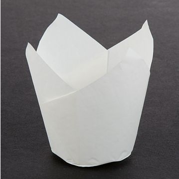 C�psula Tulipa em Papel Branco para Pastelaria 42/72x�50mm 2160un