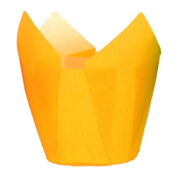 C�psula Tulipa em Papel Amarelo para Pastelaria 50/80x�50mm 2000un
