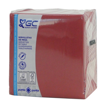 Serviette Punta Punta 400x400mm 1/4 Bordeaux 20x100 unit