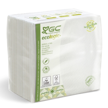 Serviette Punta Punta 400x400mm 1/4 Blanc Eco 20x100 unit