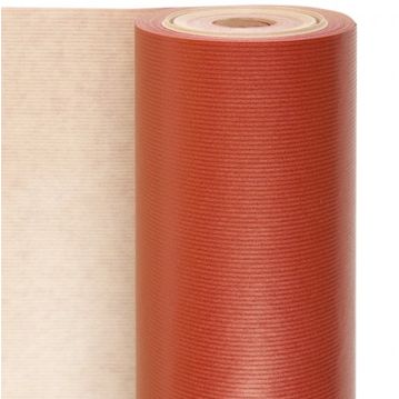 Papel de embrulho Kraft Natural 60g/m2 0,7x100m Vermelho 1 rolo