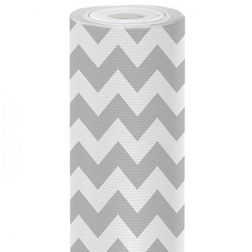 Papel de Embrulho Celulose 60g/m2 0,7x50m Zig Zag Prateado 1 rolo