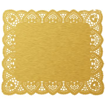 Naperon em Papel Dourado Rendado Rectangular 380x310mm 100 un