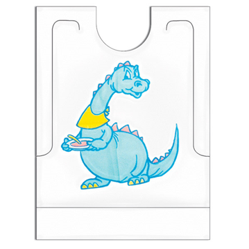 Babete com Bolsa em Plstico CPE Branco Dinossauro 270x340+50mm 500 un