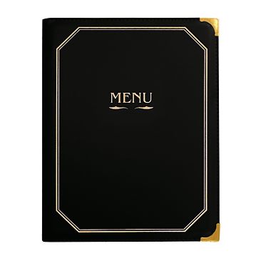 Porta Menus Elite 8 bolsas A4 Preto 255x330mm