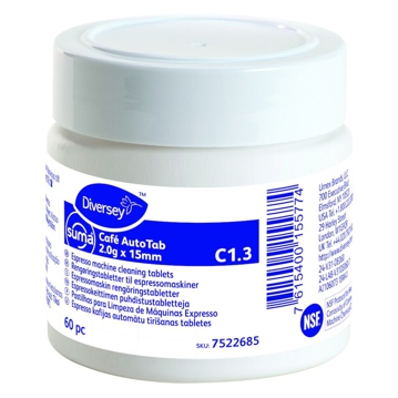 Pastilhas para limpeza de mquinas expresso Suma Caf AutoTab 2GX15MM C1.3 2x60 un