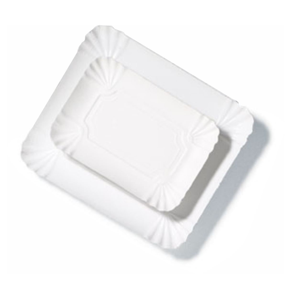 Plateau en carton double épaisseur blanc pour la pâtisserie 160x220mm 6x100  unité