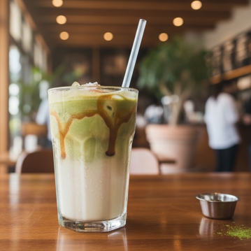 Iced Latte com Caf� ou Matcha e Caramelo Salgado