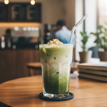 Iced Latte com Caf� ou Matcha e Gengibre